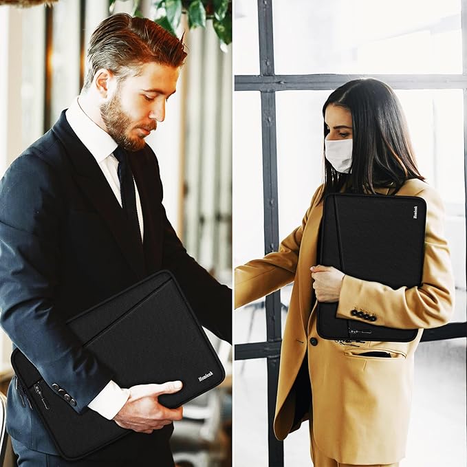 Laptop Sleeve Case 14 inch, Traveling Water Resistant Carrying Notebook Bag with Pocket, Shockproof Protective Laptop Cover Compatible for 14 Inch MacBook Air/Pro, HP, Lenovo, Dell, ASUS, Acer, Black