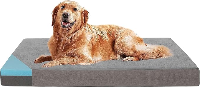 GOHOO PET Orthopedic Memory Foam Dog Bed, Cooling Dog Beds for Extra Large Dogs -Waterproof Pet Bed for Crate with Removable Washable Cover, XL(41inch,90Lbs)