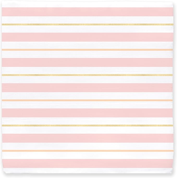 SwaddleDesigns Cotton Muslin Swaddle Blanket, Receiving Blanket for Boys & Girls, Best Shower Gift, 46x46 inches, Pink 3-color Stripe