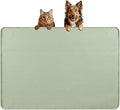 Bartuke Dog Food Mat, Extra Large 34" x 22" Silicone Pet Feeding Mat with Raised Edge Pet Placemat for Small, Medium, and Large Pets Non-Slip, Easy to Clean (Light Green)