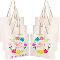 Segarty Small Canvas Tote Bag for Women, 6 Pack 15.75x11.8x3.9 Blank Canvas Tote Bags, Reusable Tote Bag with Natural Cotton and Shoulder Strap, Bulk for DIY, Grocery Shopping, Beach, Travel，Gift