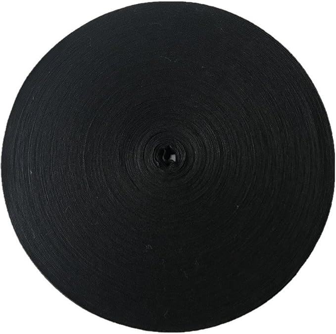 QIANF Twill Tape Ribbon 100% Cotton Black 1" Wide 50 Yard Roll Herringbone Tape Environmentally Friendly No Fading Ribbon(1"-50Yard, Black)