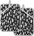 Pot Holders Set of 2 White Floral Hot Pads for Kitchen Heat Resistant Potholders Sets for Kitchen and Baking 7x9.8in