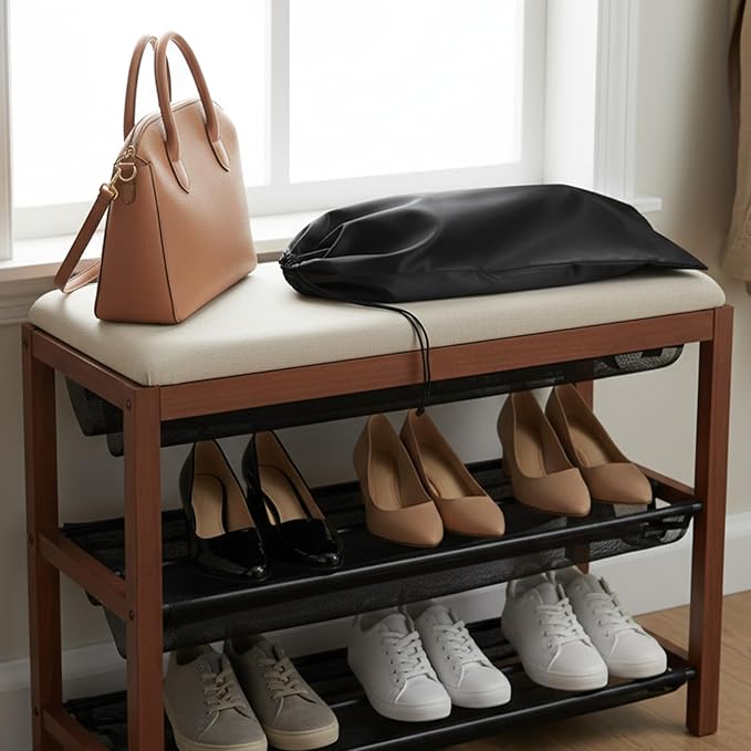 16 Pack Shoe Bags for Travel Satin Fabric Shoe Storage Bag with Drawstring Reusable Shoes Dust Bags for Men and Women for Organizing and Storing Shoes