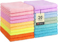 Orighty Washcloths Towels Set 20 Pack, Highly Absorbent and Soft Feel Microfiber Face Cloths, Multi-Purpose Wash Cloths & Hand Towels for Bathroom, Hotel, Spa, and Gym, 11.5x11.5 Inch, Multicolor