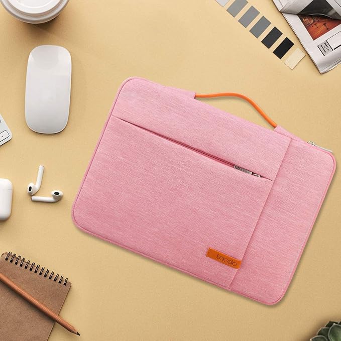 Lacdo 360° Protective Laptop Sleeve Case for 15 inch New MacBook Air M4 A3241 2025, M3 A3114, M2 A2941 2024-2023, 15 inch MacBook Pro A1990 A1707, Dell XPS 15 Plus Computer Bag, Water-Resistant, Peach