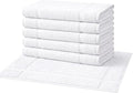 Pearl Linens Pack of 6 100% Cotton Bath Mat 20X30 inches, Soft & Absorbent Quick Dry Bathroom Mat Set, Not Bathroom Rugs, After Shower Mat, Bath Tub Mat, 687 GSM, Machine Washable, White