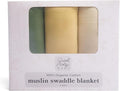 Sweet Acorn Muslin Swaddle Blanket – Soft Cotton Muslin Baby Blanket for Newborns, Infants, and Toddlers, All-Season Comfort Baby Essential - Green, Yellow, White