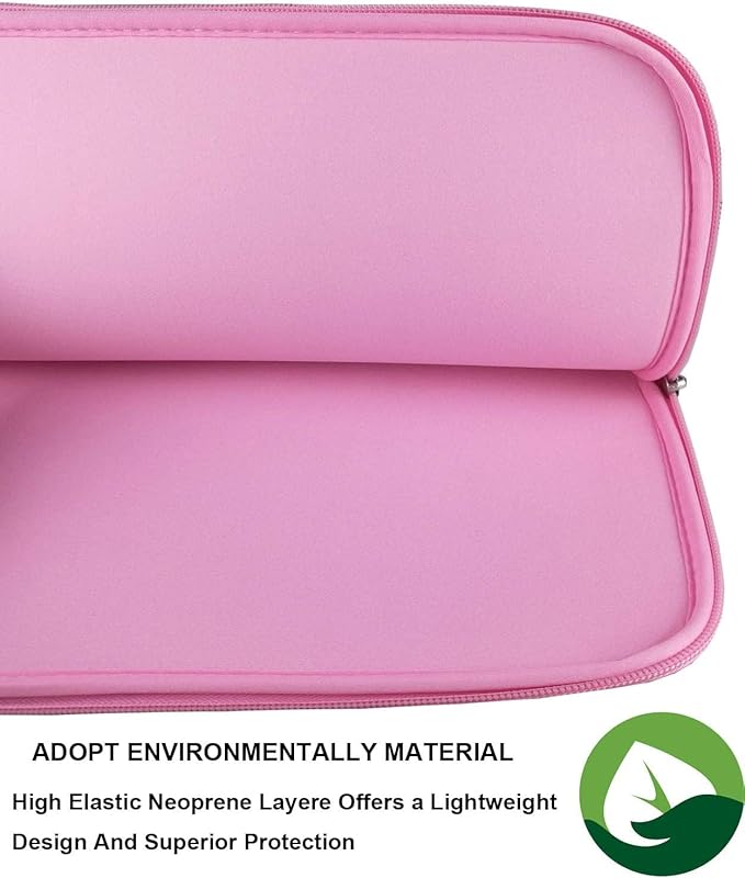 Laptop Case Sleeve, Resistant Neoprene Laptop Sleeve/Notebook Computer Pocket Case/Tablet Briefcase Carrying Bag Compatible with 13-13.3 Inch MacBook Pro,MacBook Air,Notebook Computer-(Pink)