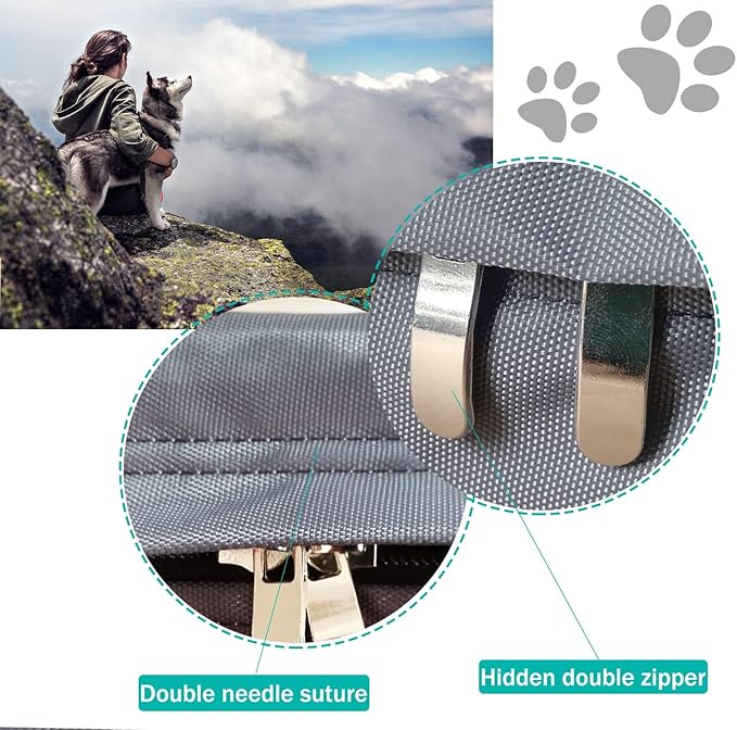 Dalema Dog Bed Cover,Waterproof Tough Plastic DIY Pet Bed Cover,Non Stick Hair Easy to Clean Rectangular Fillable Dog Bed Covers with Zipper(Dark Grey,30" L x 20" W x 4" Th,Cover Only)