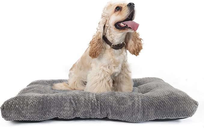 Dog Beds for Crates Washable 36 Inch for Medium Large Dogs Soft and Fluffy Cages Up to 70 lbs Pet Bed Mat Pillows Kennel Pads Grey L