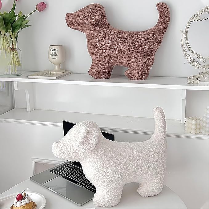 Yooname Animals Shaped Throw Pillow for Bed,Home Decorative Pillows for Bedroom Aesthetic,Soft Dog Pillow for Couch,Handmade Living Room Throw Pillow