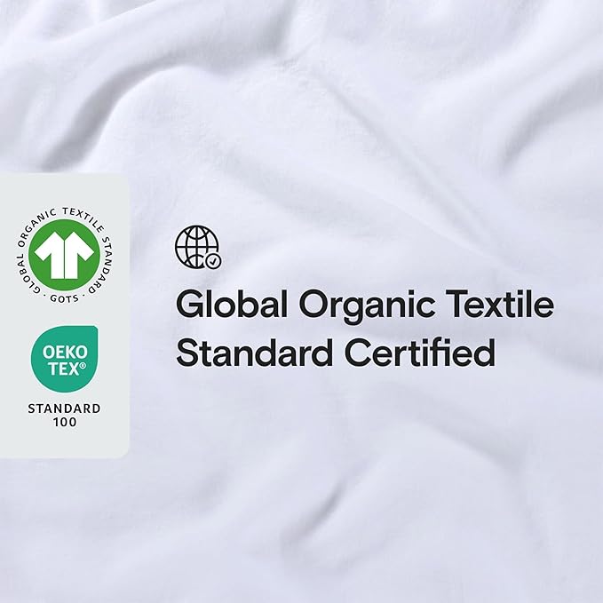 Sijo Stone Washed Organic French Linen Bed Sheet Set, GOTS Certified Organic, Best Cooling Linen Sheet Award by Sleep Foundation, 3 Piece - 2 Pillowcases and 1 Fitted Sheet (Snow, Cal King)