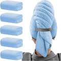 Wuwahold Microfiber Hair Towels, Waffle Hair Towel Set, Super Soft Highly Absorbent, Sturdy Quick Drying Turbans for Long, Thick, Curly Hair (5 Pack, 40" x 20")