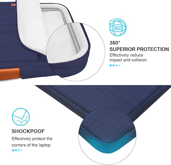 Lacdo 360° Protective Laptop Sleeve Case for 14 inch New MacBook Pro M5/M4/M3/M2/M1 Chips Pro Max A3434 A3112 A3401 A3185 A2918 A2992 2025-2021 | 13.8" Surface Laptop 7th Copilot+PC Computer Bag, Blue