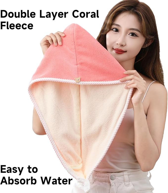 XPZKAIYUE Microfiber Hair Towel, Hair Towel wrap for Women,Hair wrap Towels,Hair Turbans for Women Wet Hair, wrap for Kids (Blue and Grey) 1pcs