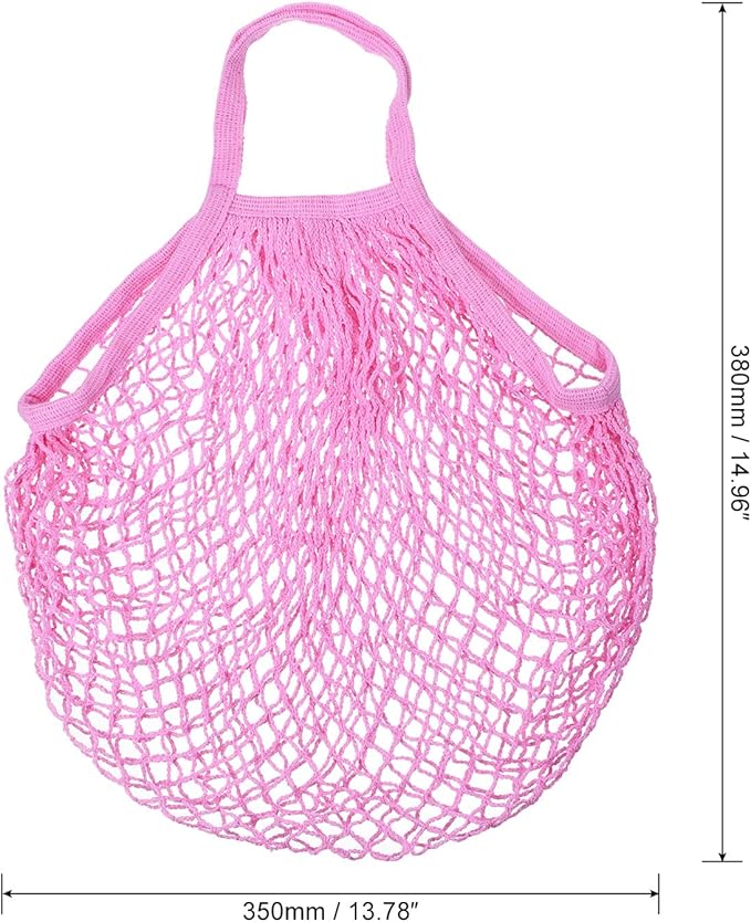MECCANIXITY Cotton Mesh Bag Reusable Washable Mesh Net String Grocery Bags Organizer for Fruits Vegetables Shopping
