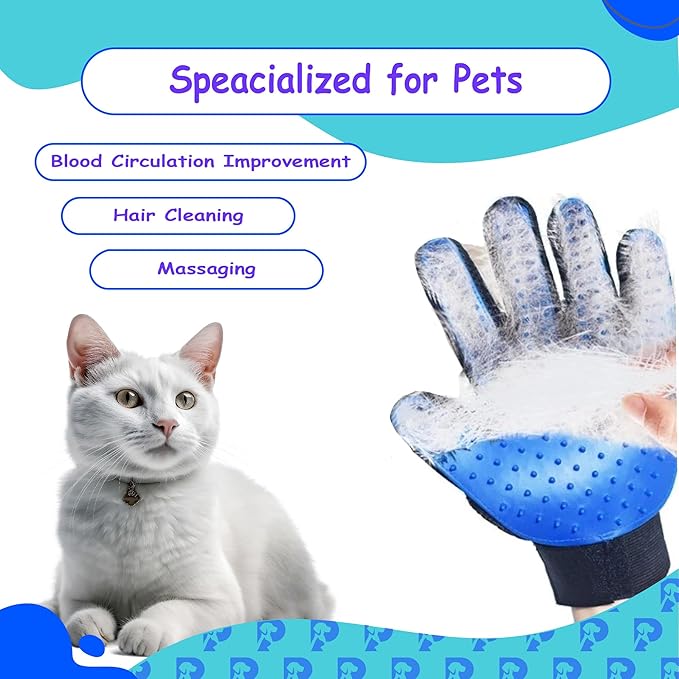 PETSPLICITY Dog Bath Gloves - Silicone Hair Removal Gloves for Dogs, Cats - Pet Grooming Mittens for Shedding, Bathing,Massaging. Flexible, Comfortable Adjustable Strap. for All Hair Types (Green)