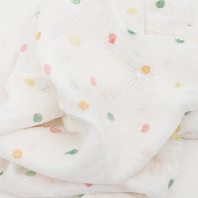 Little Unicorn Premium Cotton Swaddle Baby Blanket | Breathable Fabric | for swaddling, Play, Nursing & More (Party Dots)