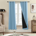 Rutterllow 100% Blackout Curtains 2 Panels, Full Shade 72 Inches Long Complete Drapes for Living Room,Thermal Insulated Bedroom Window Treatment Drapes (Haze Blue, 52x72 inch)