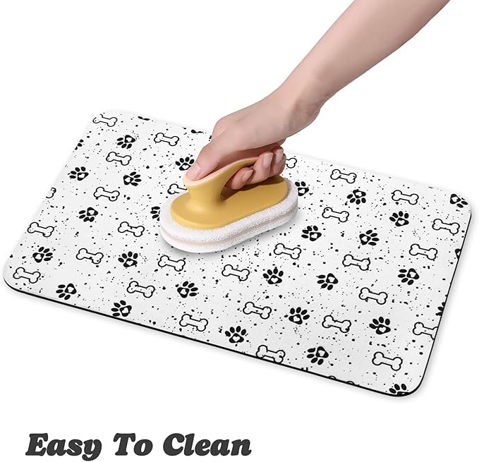 Dog Food Mats,Cat Absorbent Water Bowl Feeding Mats Pet Placemats for Food and Water Spot 16 * 24 inch