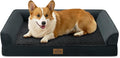 COZY KISS Orthopedic Large Dog Beds, Bolster Pet Couch with Waterproof Lining, Egg Crate Foam Sofa for Pets Up to 65 lbs, U-Shaped, 36x27x6.5 inch, Black
