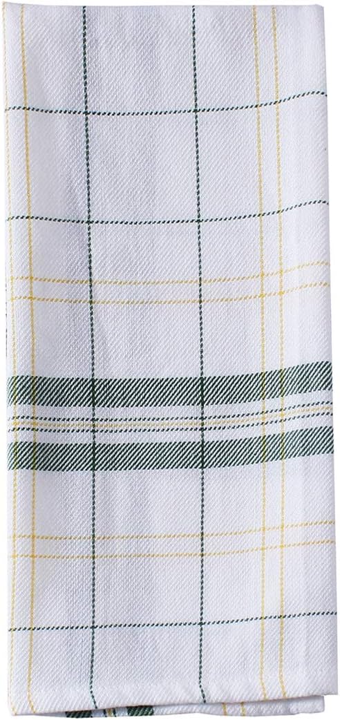 ACCENTHOME Lemon Yellow Printed Cotton Kitchen Towel Set - Absorbent Multi Purpose Kitchen Linen - 4 Drying Dish Hand Towels 20x28