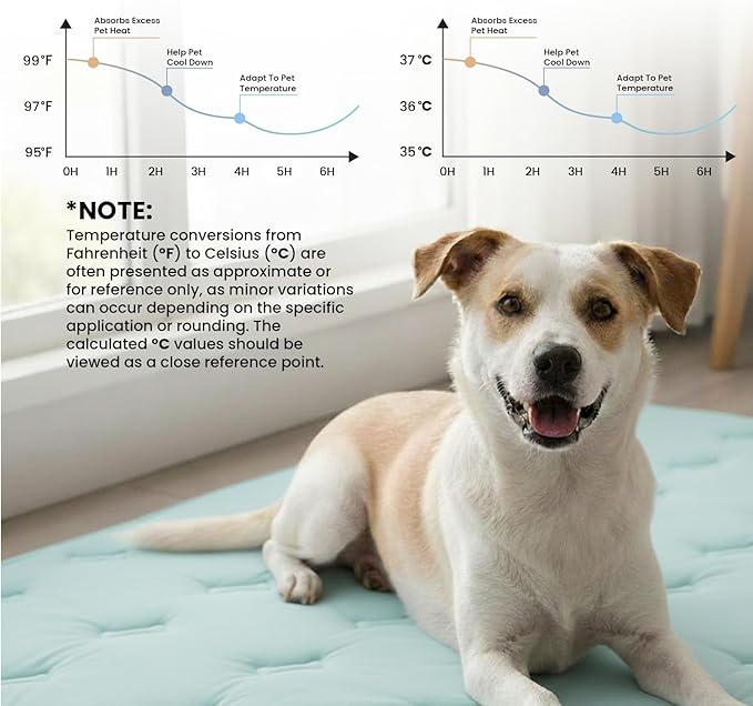 DORMORA Cooling Pet Mat – 41x28.5 Dog or Cat Cool & Comfy, Soft Breathable Self-Cooling Pad, Pet-Safe, Durable, Perfect for Hot Weather, Naps, Crates, Cars, Couch, Washable, Take Anywhere, Blue