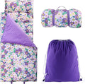 Hi Sprout Toddlers Nap Mat with Removable Pillow and Soft Blanket, Lightweight Daycare Preschool Kindergarten Sleeping Bag, Travel Slumber for Kids Girls Boys