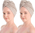 Seritaine Hair Towel Wrap for Women 2 Pack – 100% Turkish Cotton Turban for Wet Hair Quick Dry – Soft & Gentle Head Towel Cap– Soft and Absorbent Cotton - 10x26 inch