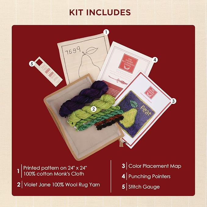 The Oxford Company Punch Needle Kit (Purple Pear)
