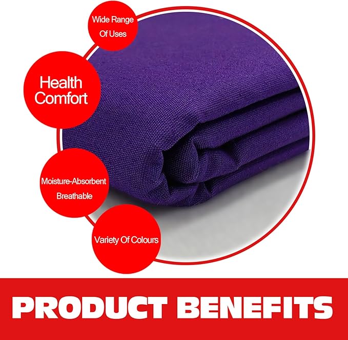 100% Purple Cotton Fabric for Sewing by 3 Yard, 59”Width Quilting Fabric Medium Weight 5.8 oz, Muslin Fabric by The Yard, Embroidery Cloth