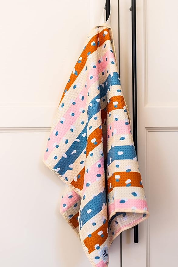 Desert Aqua 2 Pack Double Sided Kitchen Towels || Dish Towels ||Quick Dry || Designer Prints || Highly Absorbent || Hanging Hook (Rust)