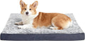 Dog Bed Medium Size Dog, Orthopedic Flannel Pet Bed with Removable Washable Cover, Waterproof Indestructible Medium Dogs Bed with Anti-Slip Bottom, Egg Crate Memory Foam Pad, 29.0"x18.0"x3.0", Grey