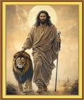 Foxnyart Stamped Cross Stitch Kits Full Range of Embroidery Needlework Starter Kits for Beginners Adults 11CT Embroidery Patterns Art Crafts DIY Needlepoint Kit-Jesus The Lion 16x20 inchs