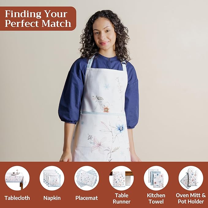 Maison d' Hermine 100% Cotton Apron for women with Pocket Kitchen Chef Apron for Men Cooking Gardening Server Waitress