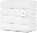 Villa Celestia 600 GSM 100% Cotton Bath Towels, White, Set of 4, Highly Absorbent, Plush, Soft, Quick Dry, 4 Pieces Combed Cotton Luxury Towels for Hotels, Spa, Salon, Bathroom, Dorm, Pack of 4