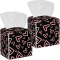 2 Pack Pink Hearts Tissue Box, Hotel and Restaurant Paper Towel Box