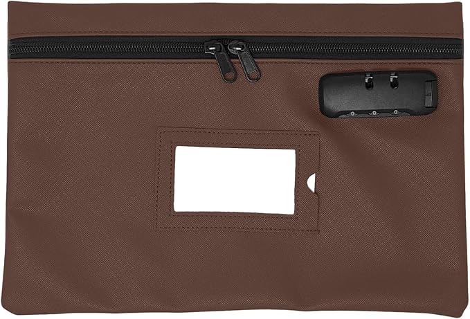 GIDABRAND Medicine Bag with Lock | 12x8 Inch Med Bag | Medication Bag for Traveling | Small Pills Organizer (Dark Brown)
