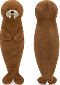 MorisMos Long Walrus Plush Body Pillow 39.3", Cute Walrus Stuffed Animal Cuddly Soft Sleeping Throw Pillow Toy Gift for Kids Girlfriend Birthday Christmas