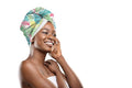 2-in-1 Shower Cap & Hair Towel Wrap for Women - Lightweight Towel Wrap with Elastic Loop for Drying & Conditioning - Ideal for All Hair Types, Comfortable & Easy to Use (Tropical)