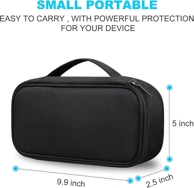 Lacdo Electronic Organizer Travel Cable Organizer Bag Pouch Tech Electronic Accessories Carry Case Portable Double Layers Charger Case for Cable, Cords, Charger, Earphone, Power Bank, Black