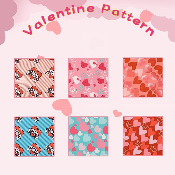 Unique Style Paws Dog Valentine's Day Bandanas 2Pcs Washable Cotton Triangle Love Heart Lock Dog Scarfs for Small Medium Large Dogs and Cats