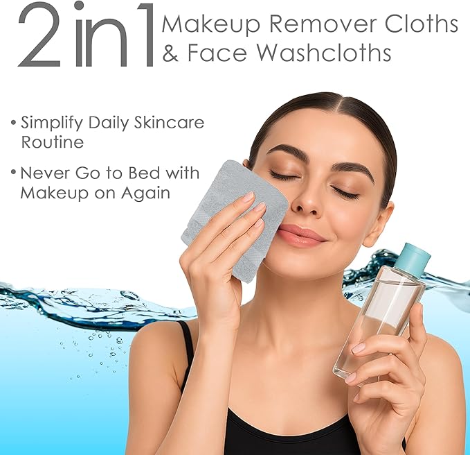 DAN RIVER 12-Pack Premium 100% Cotton Highrise Face Towels for Bathroom - Reusable Face Wash Cloths for Showering 12x12 Inches - 550 GSM Super Soft & Absorbent Luxury WashCloths for Body, Spa & Gym