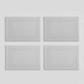 Peace Sleep Bedding Luxury Cotton Bath Mats Set of 4 – 20x32 Inches – 100% Ring-Spun Cotton, 650 GSM – Soft, Absorbent & Quick-Dry – Spa & Hotel Quality – Machine Washable – Light Grey