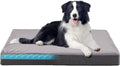WATANIYA PET Cooling Dog Beds for Large Dogs, Washable Orthopedic Dog Bed for Crate with Joint Relief Memory Foam, Waterproof Liner and Plush Cover (36’’x 27’’)