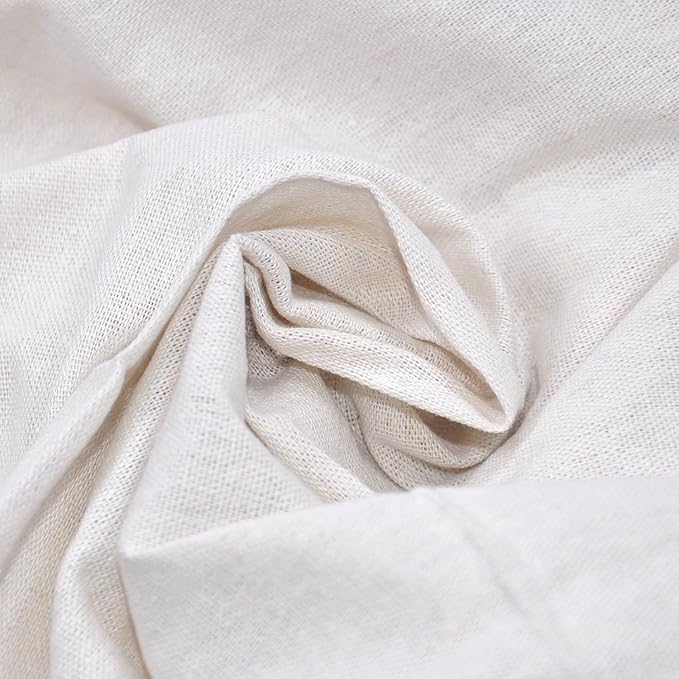 Linen Pre-Cut Qilting Fabric by The Yard Entelare(Ivory,1yd)
