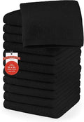 RIVERSIDE 12 Pack Washcloths - 12x12 Inches, 500 GSM, 100% Ring-Spun Cotton - Soft, Absorbent & Durable Face and Body Towels - for Bathroom, Spa, Gym, Makeup Removal & Everyday Use - Black