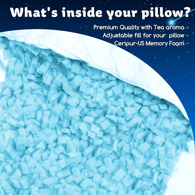 KUCEY Cooling Side Sleeper Pillow for Neck and Shoulder Pain, Luxury Shredded Memory Foam Curved Bed Pillows for Sleeping Set of 1- Adjustable Queen Size- Washable Cover Original White