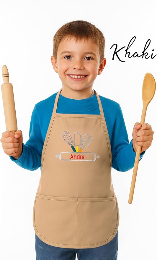 Kids Apron Customized With Name, Baker Apron, Baking, Cooking